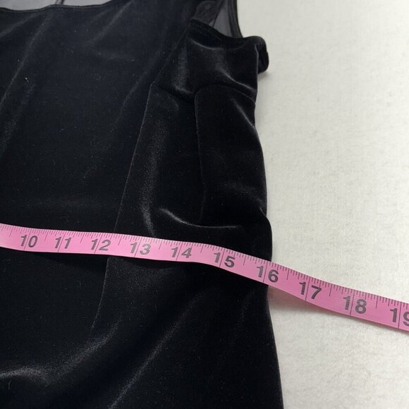 Vintage CDC Women Dress Size 14 Black Velvet Sleeveless 90s Career 23-1 - Picture 7 of 8